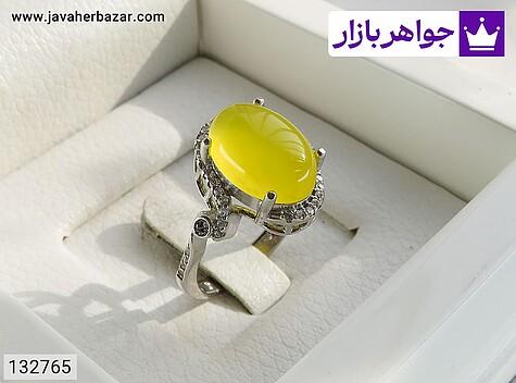 انگشتر نقره عقیق زرد زنانه [شرف الشمس] - 132765
